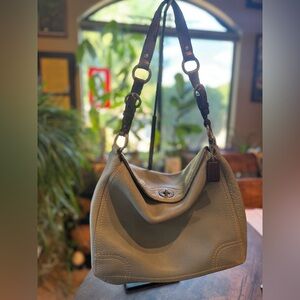 Coach Chelsea Pebbled Light Blue Leather Satchel